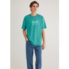 Mavi Mavi Logo Baskılı Yeşil Tişört 0611311-71824