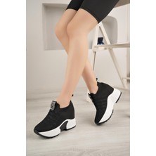 Nesil Shoes Lady 3009 Siyah 9cm Gizli Dolgu Sneakers