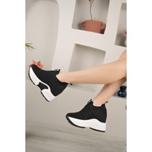 Nesil Shoes Lady 3009 Siyah 9cm Gizli Dolgu Sneakers