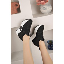 Nesil Shoes Lady 3009 Siyah 9cm Gizli Dolgu Sneakers