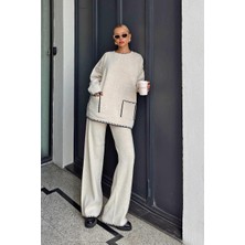 Damga Collection Kadın Çoban Dikiş Çift Cepli Oversize Alt Üst Takım