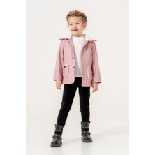 Miniğimin Cicileri Içi Welsoft Deri Montlu Cep Detay Kız çocuk takım - Pembe