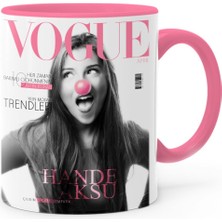 Kişiye Özel Vogue Dergi Kapağı Pembe Kupa Bardak - 1