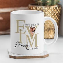 Kişiye Özel Evim Güzel Evim Tasarımlı Beyaz Kupa Bardak - 2