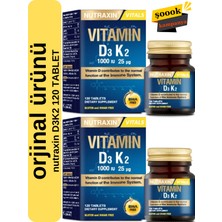 Nutraxin D3K2 120 Tablet 2'li - 1000 Iu D3 Vitamini, 25 Mcg K2 Vitamini