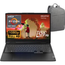 Lenovo Ideapad Gaming 3 Amd Ryzen 5 7535HS 16GB 512GB SSD Rtx 3050 (6 Gb) 15.6 120Hz Fhd Freedos 82SB00RHTX Dizüstü Bilgisayar - Lenovo Çanta WZ02