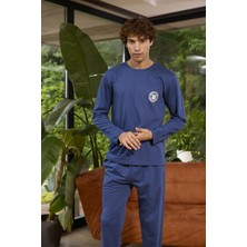 Kly Erkek Uzun Kol O Yaka Indigo Pijama Takımı C2T5N0O8
