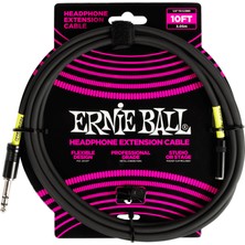 Ernie Ball Kulaklık Uzatma Kablosu 1/4 to 3.5mm 10ft - Siyah