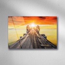 Trenddecors Gün Batımı Doğa Manzara Cam Tablo