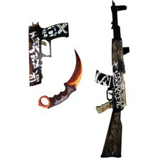 Home&Game Ahşap Cs - Go AK47 Wasteland Rider Skin Kaplama Oyuncak Seti