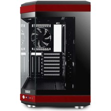 Dragos North 1x Fan USB 3.0 + Type C Atx Mid Tower Panoramik Temperli Cam Gaming Bilgisayar Kasası Kırmızı Siyah