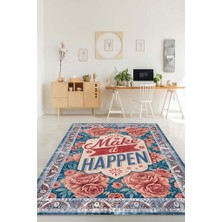 Homshtag Gerçekleştir Renkli Halı Çiçek Temalı Yazlık Halısı Pamuklu Yıkanabilir Salon Halısı