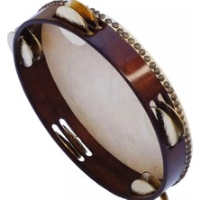 Dövme Pirinç Zilli Bendir Daire Hayvan Derili 35 Cm, Drum Bendir, Daf, Erbane Tambourine With Case