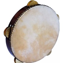 Dövme Pirinç Zilli Bendir Daire Hayvan Derili 35 Cm, Drum Bendir, Daf, Erbane Tambourine With Case