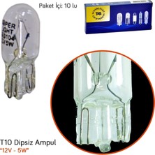 Tas Tas Süperlight 12V T10 Ampul Büyük Dipsiz 5W Sl3104 (10 Lu)