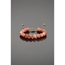 Safnaturel Güneş Taşı Doğal Taş Makrome Tasarım Bileklik