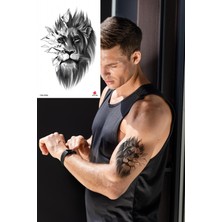 BP Tattoo Aslan Geçici Kol Bacak Omuz Dövmesi Unisex Aslan Dövmesi