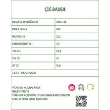 Vitaglow Natural Foods Çiğ Badem Organik Atıştırmalık