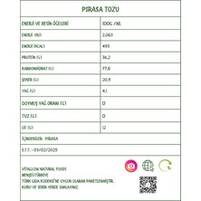 Vitaglow Natural Foods Vitaglow Pırasa Tozu  Leek Powder Vegan Smoothieler Için Uygundur.