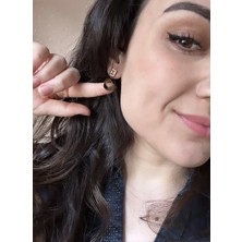 Intive Lingerie Baget Taşlı Dikdörtgen Çelik Minimal Küpe