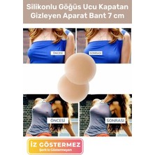 Carlburn Premium Kadın Ten Meme Iç Giyim Silikonlu Göğüs Ucu Kapatan Gizleyen 7 cm Aparat Bant