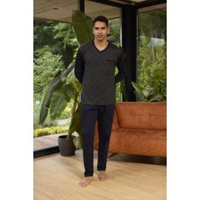 Kly Erkek Uzun Kol V Yaka Yeşil  Pijama Takımı C7T5N0O8