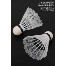 Telvesse 6 Adet Badminton Topu Semi-Pro Dengeli Hız Başlangıç Kutulu Mantar Kafa Deluxe Top Seti Beyaz 620