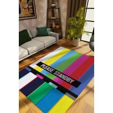 Homshtag Standby Çok Renkli Halı Geometrik Oturma Odası Halısı Modern Çizgili Salon Halısı