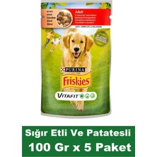 Friskies Yetişkin Sığır Etli ve Patatesli Köpek Maması 100 gr x 5 Paket