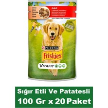 Friskies Yetişkin Sığır Etli ve Patatesli Köpek Maması 100 gr x 20 Paket