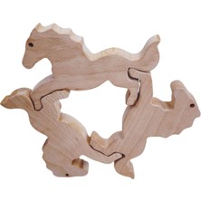 Gg Toys - Ahşap Dekoratif Akrobat At Seti (3'lü)