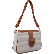 Levidor 930059 Bayan Çanta - Beyaz - Camel-75