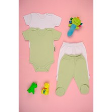 Pamuklu Yumuşak Kız - Erkek Bebek Uzun Kollu Omuz Çıtçıt 2'li Takım