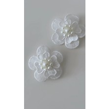 Âlâ Atelier Incili Fisto Çiçek Aplik Ayakkabı Charmı Ayakkabı Tokası 1 Çift