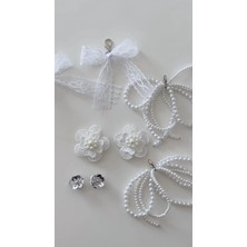 Âlâ Atelier Incili Fisto Çiçek Aplik Ayakkabı Charmı Ayakkabı Tokası 1 Çift