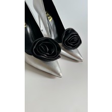 Âlâ Atelier 1 Çift Çıkarılabilir Klipsli Gül Çiçek Ayakkabı Tokası Çiçek Charms Çiçek Aplike Siyah