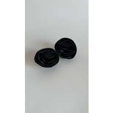 Âlâ Atelier 1 Çift Çıkarılabilir Klipsli Gül Çiçek Ayakkabı Tokası Çiçek Charms Çiçek Aplike Siyah