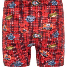 Steve Wolls Erkek Kırmızı Ekose Desenli Tekli Boxer - 23400