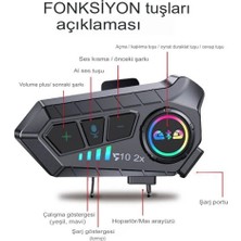 Fırsattan Y10 2X Intercom Kask Kulaklığı 2 Kişi Konuşma Özellikli
