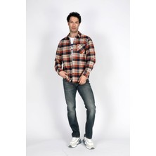 Lee Cooper Cruz Erkek Dokuma Uzun Kol Gömlek Kiremit-Ekru