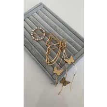 Su Perisi Takı Bijuteri Gold Kelebek Model Toka