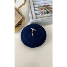 Su Perisi Takı Bijuteri Vip Seri Gümüş Zirkon Taşlı Zincirli Halka Kıkırdak Küpe (Earcuff)