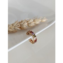 Su Perisi Takı Bijuteri Gold Renkli Baget Zirkon Taşlı Halka Earcuff ( Kıkırdak Küpe )