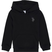 U.S. Polo Assn. Erkek Çocuk Siyah Basic Kapüşonlu Sweatshirt 50293609-VR046