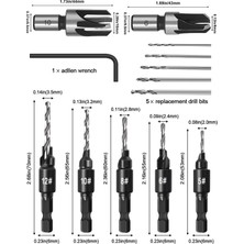 Praise6 Havşa Matkap Ucu Seti, Ahşap Işleme Pahlı Ayarlanabilir Havşa Aletleri 1/4 Inç Altıgen Şaftlı Havşa Deliklerinde (Yurt Dışından)