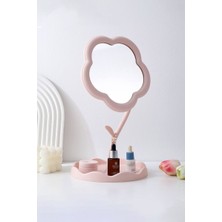 Chavin Masa Üstü Pembe Ay Çiçeği Tasarım Plastik Takı Stand Masa Aynası CIN889PM