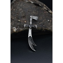 Prestige Gümüş Zülfikar Erkek Kolye Ucu Zirkon Taşlı 925 Ayar Gümüş Hz Ali’nin Kılıcı 901265