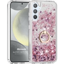 Microsonic Samsung Galaxy A35 Kılıf Glitter Liquid Holder Pembe