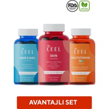 Vita Ceel 3'lü Cilt - Saç - Tırnak - Çocuk Gummy - Vegan Çiğnenebilir Vitamin