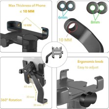 Metal Ayna Bağlantılı Motosiklet Scooter Telefon Tutucu 360° Dönen Motosiklet Cep Telefonu Tutucu